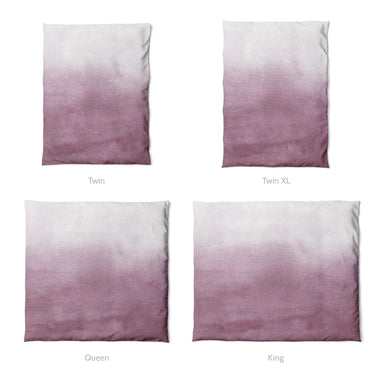 Kieran Watercolor Mauve Ombre Mockup Duvet Sizing