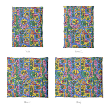 Kids Road Map Mockup Duvet Sizing