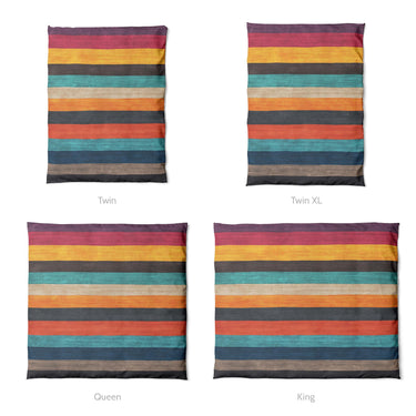 Brush Stripes Multicolor Mockup Duvet Sizing
