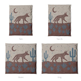 Desert Coyote Dark Red Clay & Dusty Blue Mockup Duvet Sizing