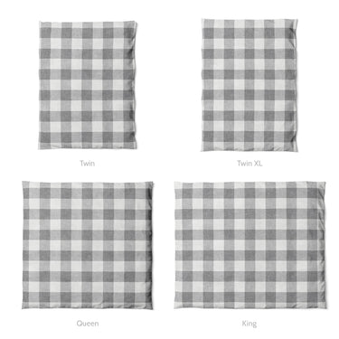 Buffalo Plaid Light Grey Mockup Duvet Sizing