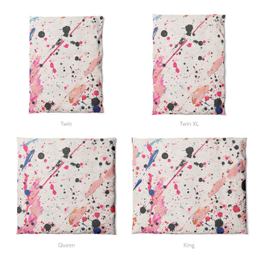 Kayla Paint Splatter Mockup Duvet Sizing