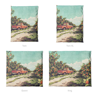 Orange Grove Mockup Duvet Sizing