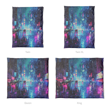 Dystopia Cityscape Mockup Duvet Sizing