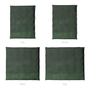Keanu Watercolor Dark Green Ombre Mockup Duvet Sizing