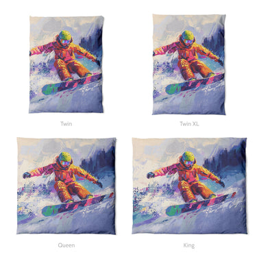 Dreamwave Snowboarder Mockup Duvet Sizing