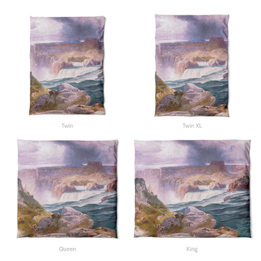 Shoshone Falls of the Great Idaho Snake River by Thomas Moran Mockup Duvet Sizing