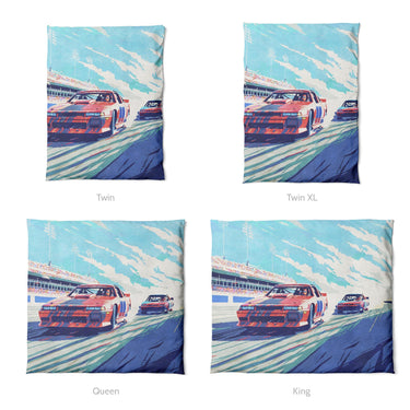 8 Bit Stock Cars Mockup Duvet Sizing