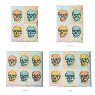 Pop Art Skulls Mockup Duvet Sizing
