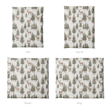 Forest Deer Mockup Duvet Sizing