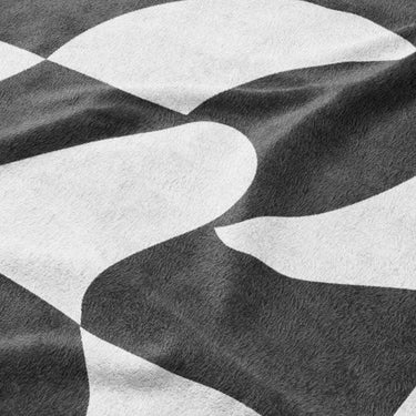 Twyla Checkered Black & White Mockup Fleece Detail