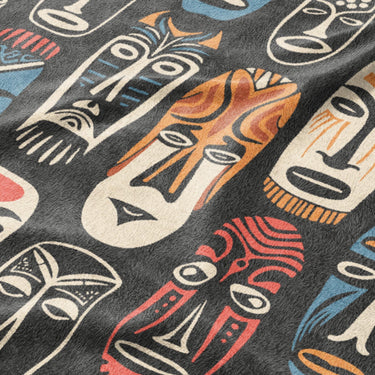 Tribal Masks Mockup Fleece Detail
