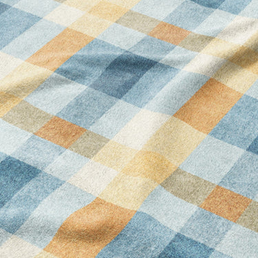 Monroe Plaid Blue & Yellow Mockup Fleece Detail