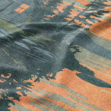 Adirondack Lakeside Cabin Mockup Fleece Detail