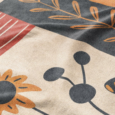 Midsummer Bloom Blue & Red Mockup Fleece Detail