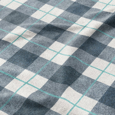 Wallace Plaid Blue & Teal Mockup Fleece Detail