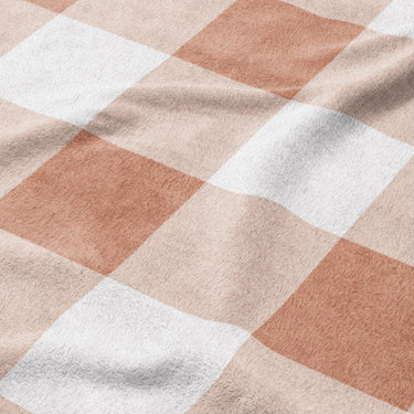 Buffalo Plaid Light Terracotta Mockup Fleece Detail