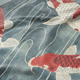 Koi Pond Blue Mockup Fleece Detail