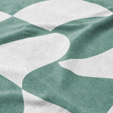 Twyla Checkered Aquamarine Mockup Fleece Detail