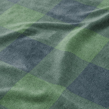 Buffalo Plaid Green Navy Mockup Fleece Detail