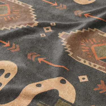 Ophidian Snakes Green & Orange Mockup Fleece Detail