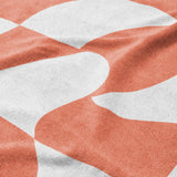 Twyla Checkered Coral Mockup Fleece Detail