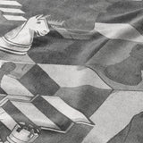 Harmon Surreal Chess BW Mockup Fleece Detail