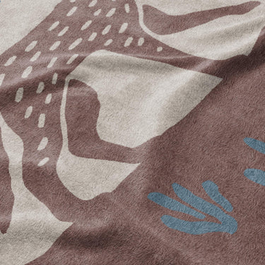 Desert Coyote Dark Red Clay & Dusty Blue Mockup Fleece Detail