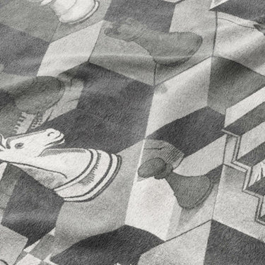 Harmon Surreal Chess Black & White Mockup Fleece Detail