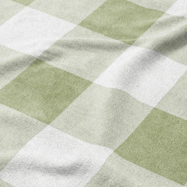 Buffalo Plaid Light Sage Mockup Fleece Detail
