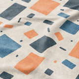 Geometric Confetti Blue & Orange Mockup Fleece Detail