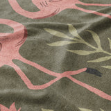 Flamingo Friends Sage Green Mockup Fleece Detail