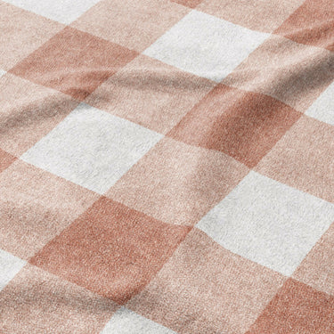 Buffalo Plaid Light Terracotta Mockup Fleece Detail