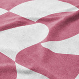 Twyla Checkered Fuchsia Mockup Fleece Detail