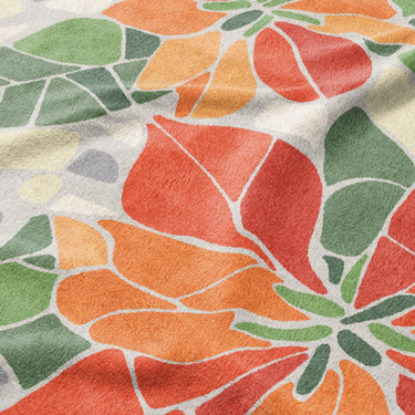 Mosaic Poinsettia Orange Mockup Fleece Detail