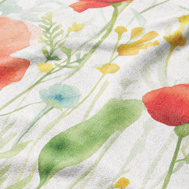 Watercolor Poppies Mockup Fleece Detail