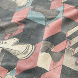 Harmon Surreal Check Blue & Pink Mockup Fleece Detail