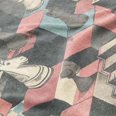 Harmon Surreal Check Blue & Pink Mockup Fleece Detail