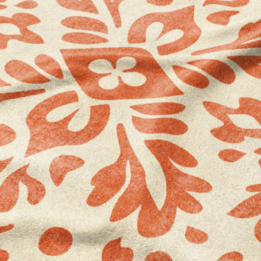 Floranna Ivory & Orange Mockup Fleece Detail