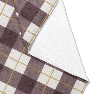 Wallace Plaid Maroon & Gold Mockup Fleece Fold