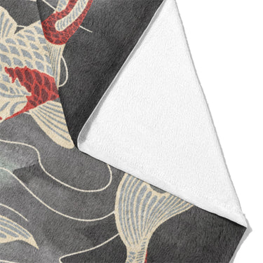 Koi Pond Charcoal Mockup Fleece Fold