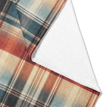 Monaghan Plaid Blue & Red Mockup Fleece Fold