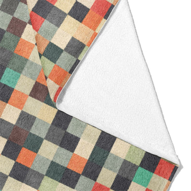 Pixel Mosaic Multicolor Earthtone Mockup Fleece Fold
