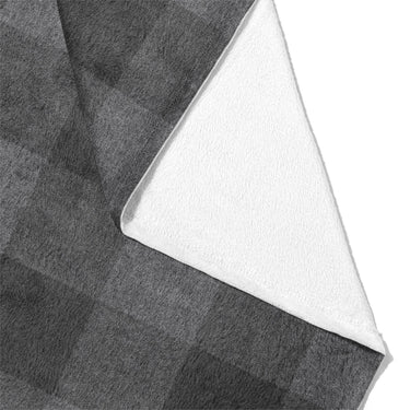 Buffalo Plaid Charcoal Black Mockup Fleece Fold