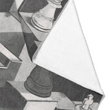 Harmon Surreal Chess BW Mockup Fleece Fold