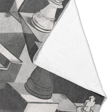 Harmon Surreal Chess BW Mockup Fleece Fold