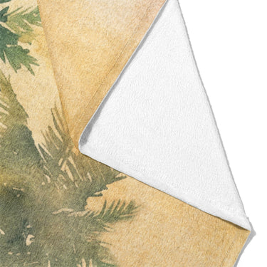 Sunset Palms Green & Orange Mockup Fleece Fold