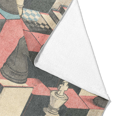 Harmon Surreal Check Blue & Pink Mockup Fleece Fold