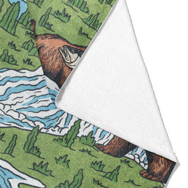 Bears Catching Salmon Mockup Fleece Fold