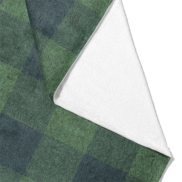 Buffalo Plaid Green Navy Mockup Fleece Fold